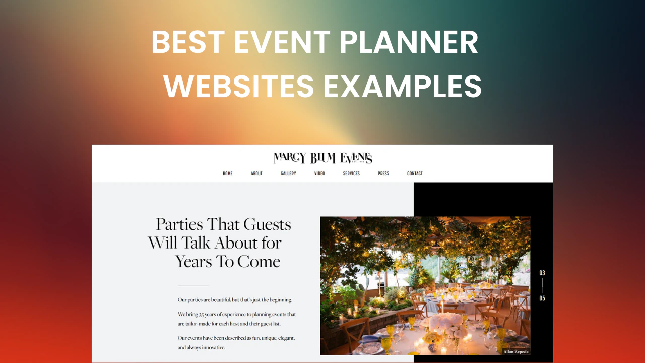 15+ Amazing Event Planner Websites Examples 2026