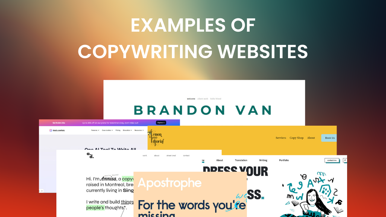 15+ Best Copywriter Websites Examples 2026